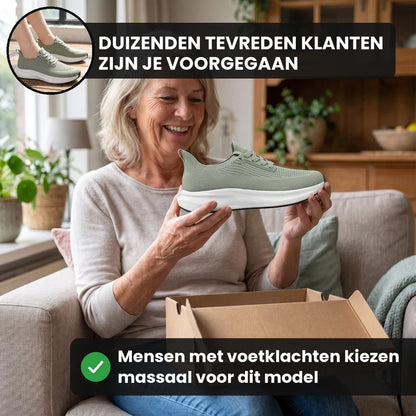 OrthoWide orthopedische comfortsneakers – Groen, lifestyle op straat