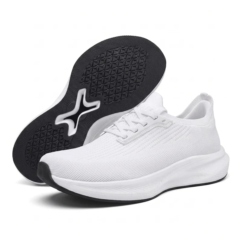 OrthoWide orthopedische comfortsneakers – Wit, zijaanzicht en zool