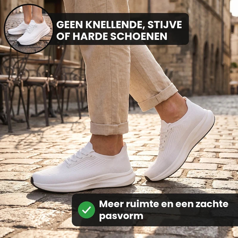 OrthoWide orthopedische comfortsneakers – Wit, lifestyle op straat