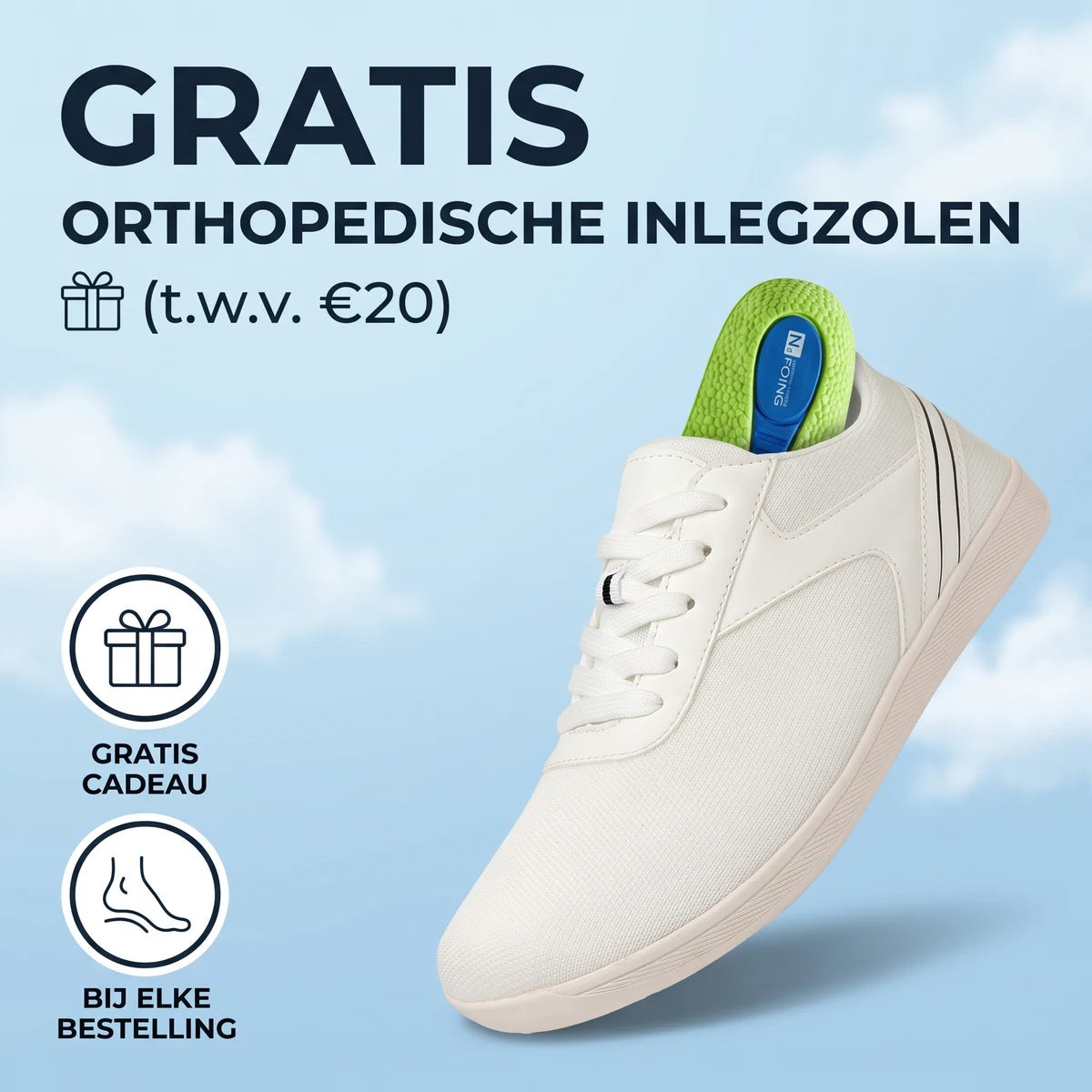 Ruimeva Damessneakers voor brede voeten – gratis orthopedische inlegzolen
