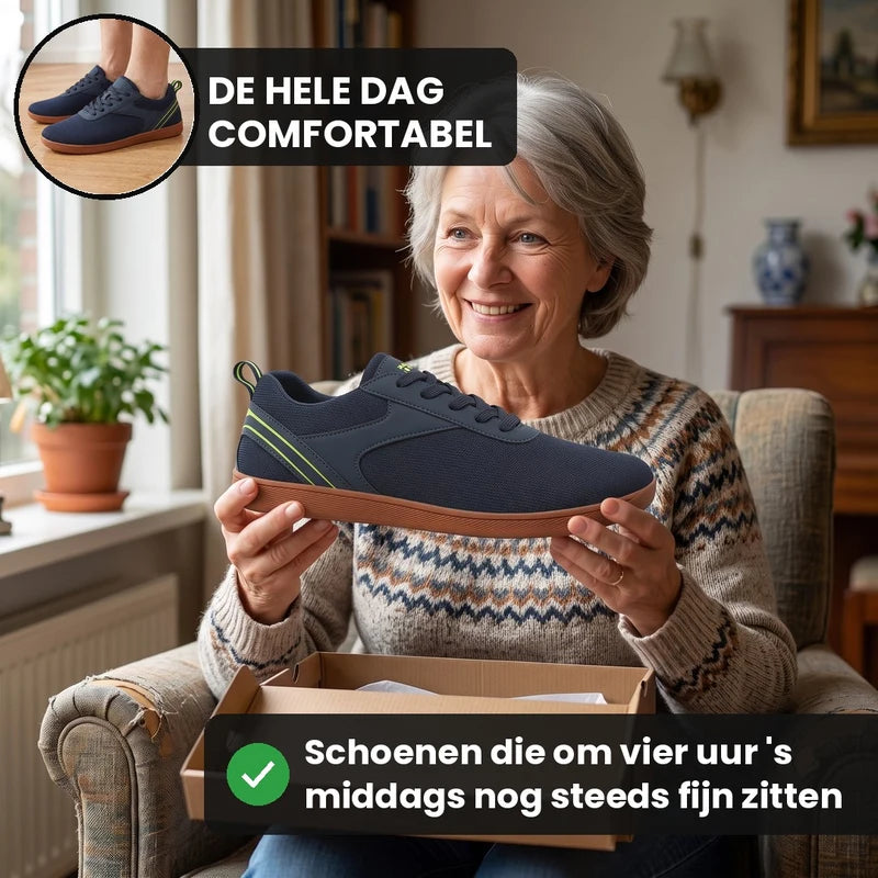 Ruimeva ruimeva: ademende damessneakers – Donkerblauw, lifestyle op straat