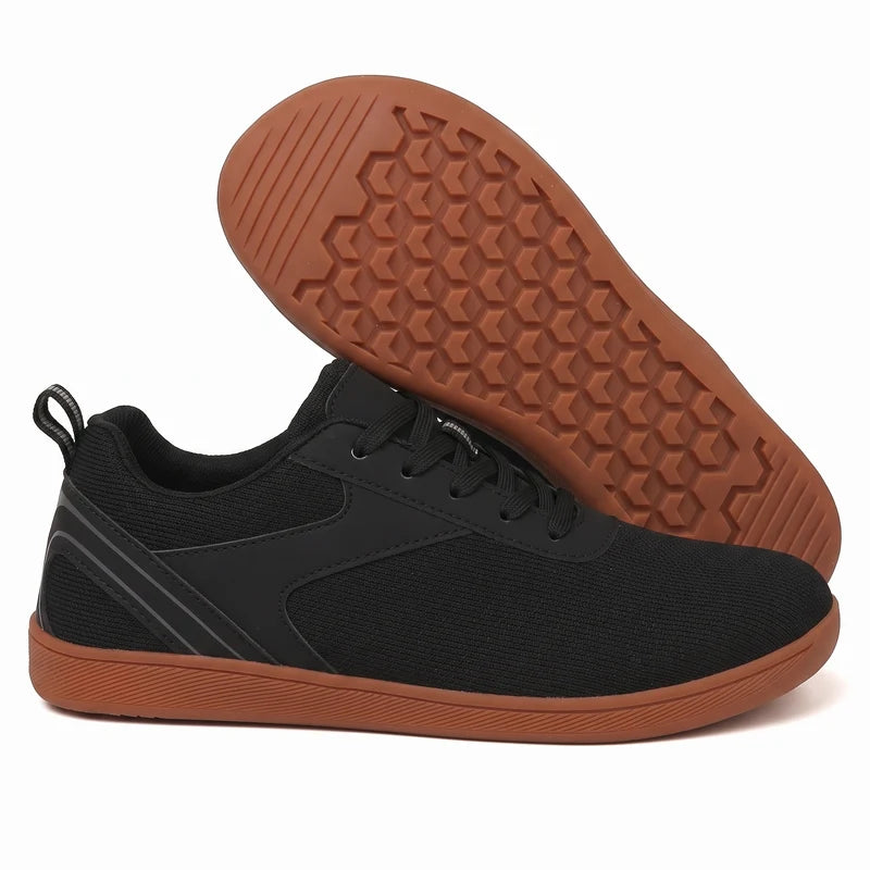 Ruimeva ruimeva: ademende damessneakers – Zwart, zijaanzicht en zool