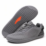Ruimstep brede comfortsneakers – Grijs, zijaanzicht en zool