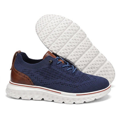 Solevo Mark II lichtgewicht comfortsneakers – Blauw, zijaanzicht en zool