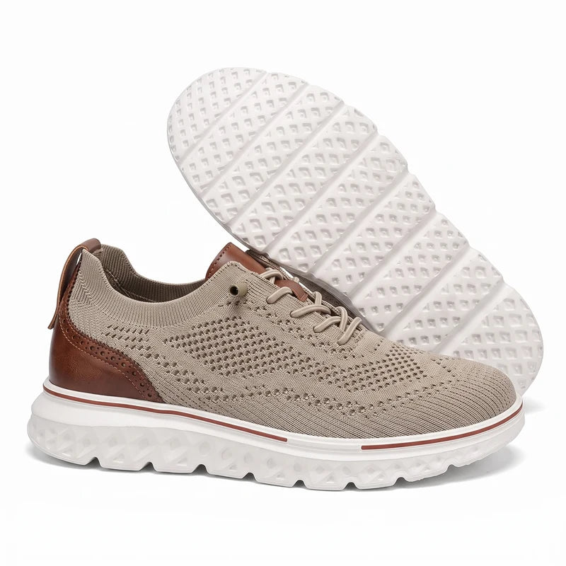Solevo Mark II lichtgewicht comfortsneakers – Bruin, zijaanzicht en zool
