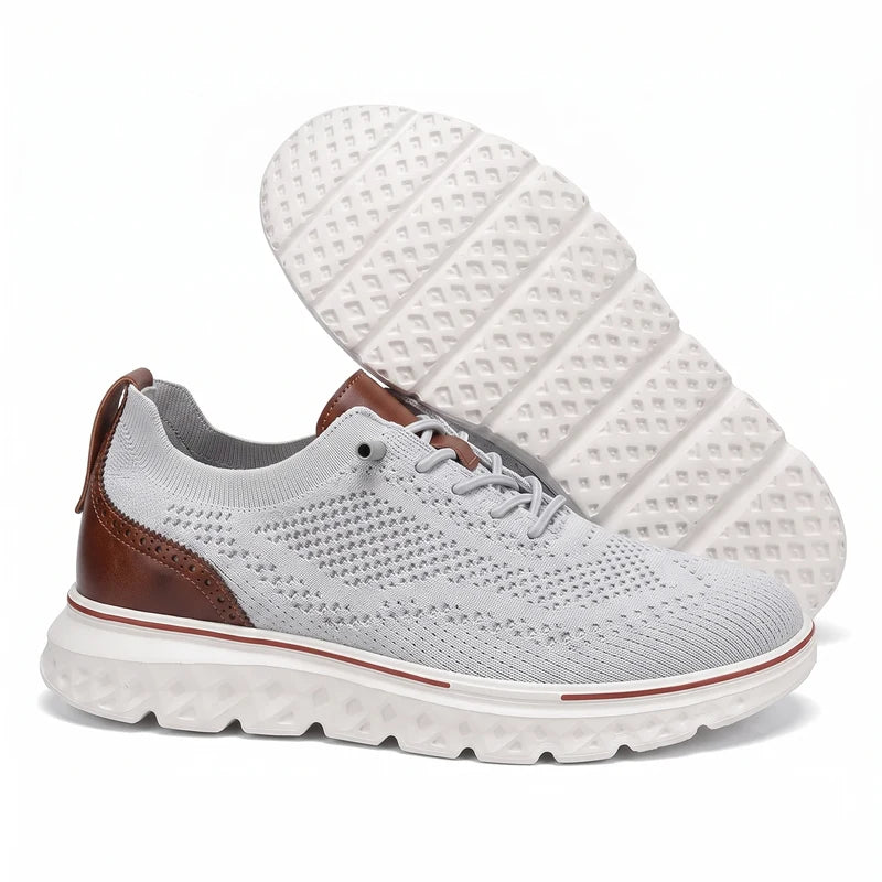 Solevo Mark II lichtgewicht comfortsneakers – Lichtgrijs, zijaanzicht en zool
