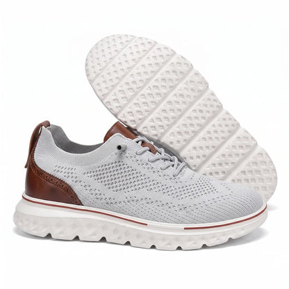 Solevo Mark II lichtgewicht comfortsneakers – Lichtgrijs, zijaanzicht en zool