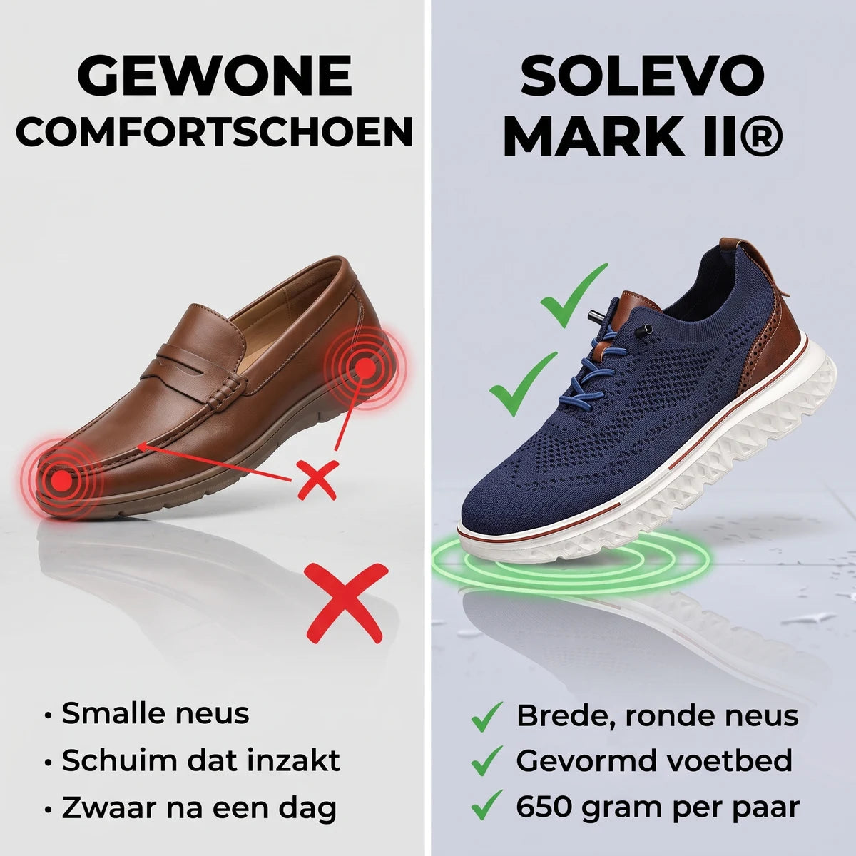 Solevo Mark II schoenen – vergelijking met gewone schoenen