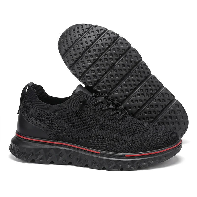 Solevo Mark II lichtgewicht comfortsneakers – Zwart, zijaanzicht en zool