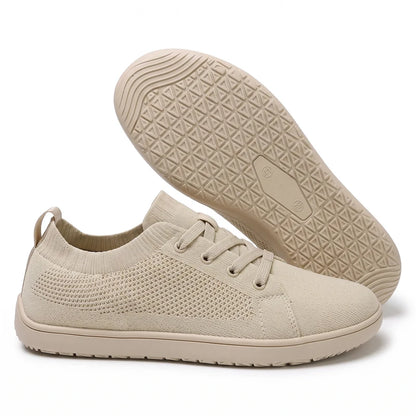 Stapvrij orthopedische comfortsneakers – Beige, zijaanzicht en zool