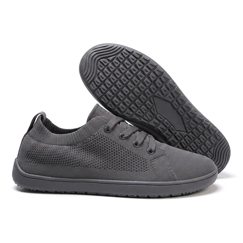 Stapvrij orthopedische comfortsneakers – Donkergrijs, zijaanzicht en zool