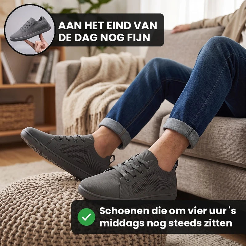 Stapvrij orthopedische comfortsneakers – Donkergrijs, lifestyle op straat