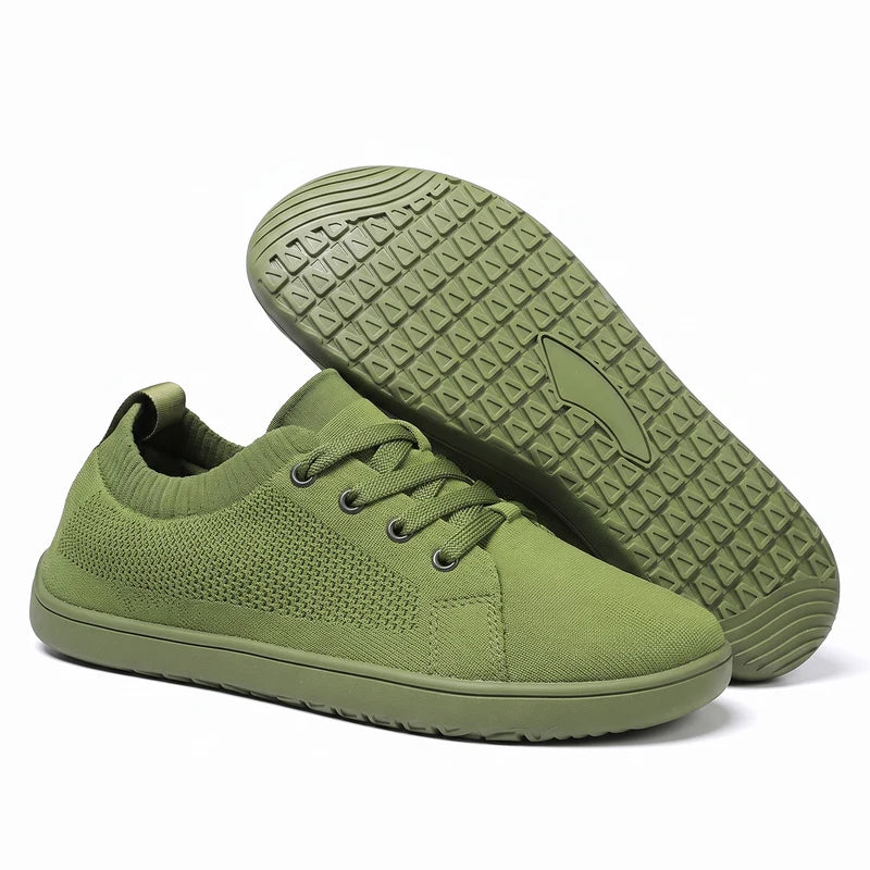Stapvrij orthopedische comfortsneakers – Groen, zijaanzicht en zool