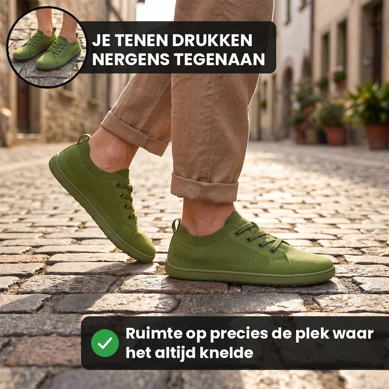 Stapvrij orthopedische comfortsneakers – Groen, lifestyle op straat