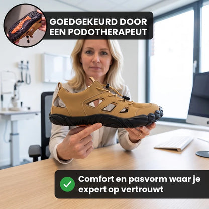 Terrastep terrastep: lichte & ademende barefoot sandalen – Bruin, lifestyle op straat