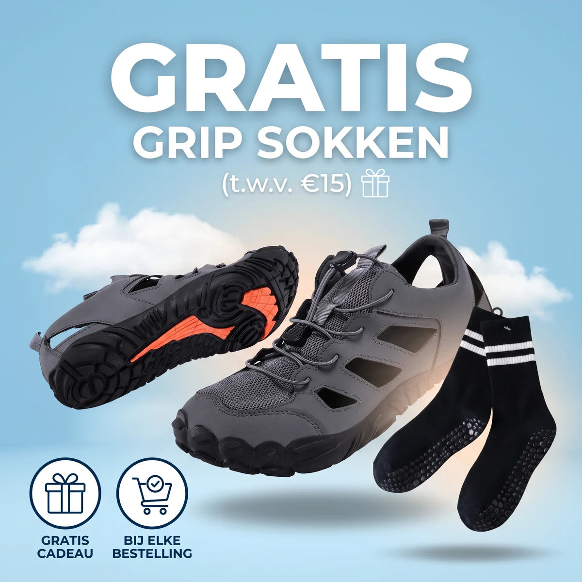 Terrastep Ergonomische Sandalen – gratis grip sokken