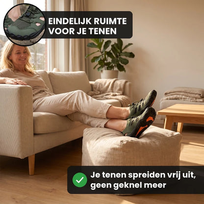 Terrastep terrastep: lichte & ademende barefoot sandalen – Legergroen, lifestyle op straat