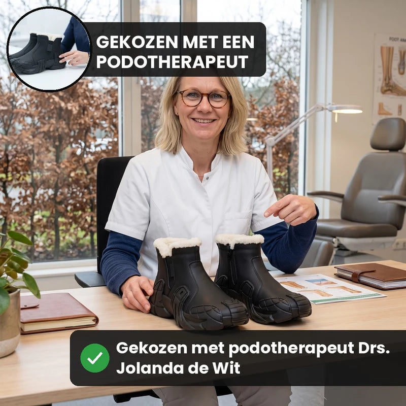 Thermevo waterafstotende winterlaarzen – Zwart, lifestyle op straat