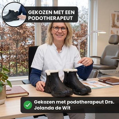 Thermevo waterafstotende winterlaarzen – Zwart, lifestyle op straat