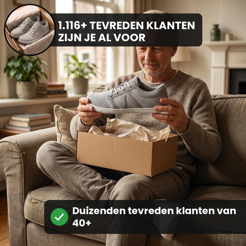 Vrijstep ademende comfortschoenen – Grijs, lifestyle op straat