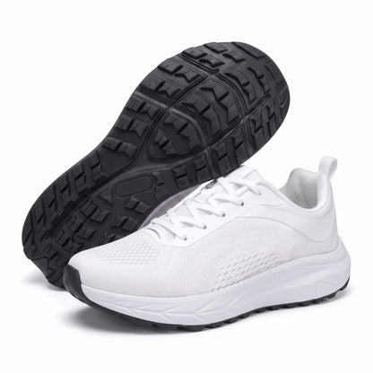 WideFit lichte & ademende comfortsneakers – Wit, zijaanzicht en zool
