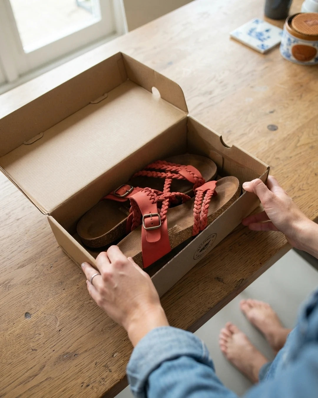 Zomerstep Leren Sandalen – klantfoto 2